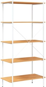 Unidade com 5 prateleiras 80x40x163 cm branco/cor de carvalho