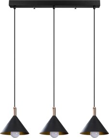 Chandelier Berceste – Preto – 37 cm Diâmetro, 122 cm Altura