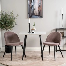 Venture Home Cadeiras de jantar Velvet 2 pcs bombazina preto/rosa sujo
