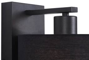 LED Candeeiro de parede moderno preto redondo com luz de leitura - Puglia Moderno