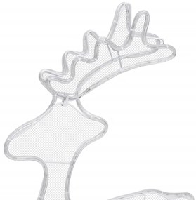 Rena decorativa Natal c/ malha de aço 306 luzes LED 60x24x89 cm