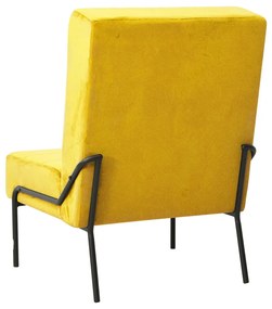 Poltrona de Descanso Aisha em Veludo Suave - Amarelo Mostarda - Design