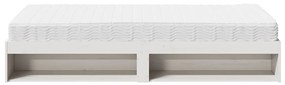 Sofá-cama com colchão 90x200 cm madeira de pinho maciça branco