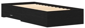 Cama Preto Carvalho 100x200 cm Madeira de engenharia