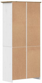 Estante BODO 82x40x173 cm madeira pinho maciça branco/castanho