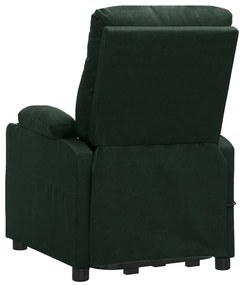 Poltrona elevatória de massagens tecido verde-escuro