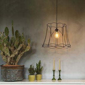 Candeeiro de suspensão retro preto 45 cm - Granny Frame