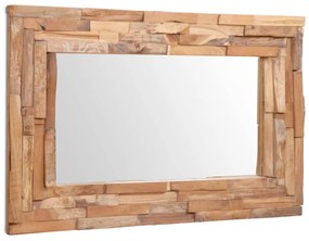 vidaXL Espelho decorativo em teca 90x60 cm retangular
