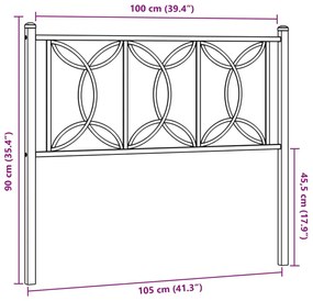 Cabeceira de cama 100 cm metal branco