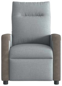 Poltrona de massagens reclinável elétrica tecido cinzento-claro