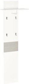 HOMCOM Móvel Cabide de Entrada com 4 Ganchos Cabide de Parede com Barra Suspensa de Alumínio 50x23,5x160cm Branco e Cinza