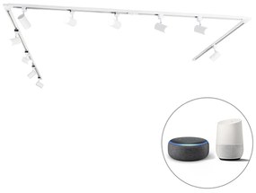 LED Sistema trilho inteligente 10 pontos 1 fase branco incl. Wifi GU10 - Jeana Moderno