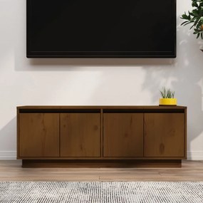 813852 vidaXL Móvel de TV 110x34x40 cm madeira de pinho maciça castanho mel