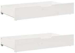 Cama sem colchão 140x200 cm madeira de pinho maciça branco