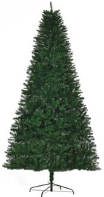 Árvore de Natal Artificial 240cm Ignífuga com 1499 Ramas com 2 Tipos de Pontas de PVC e Base de Aço Decoração de Natal para Interiores Verde