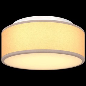 Luz de Teto Embutida Taupe 30 cm Tecido E27