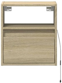 Móvel de parede p/ TV c/ luzes LED 41x31x45 cm carvalho sonoma