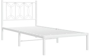 Estrutura de cama sem colchão com cabeceira 75x190 cm branco