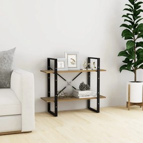 vidaXL Estante com 2 prateleiras 80x30x70 cm pinho maciço castanho