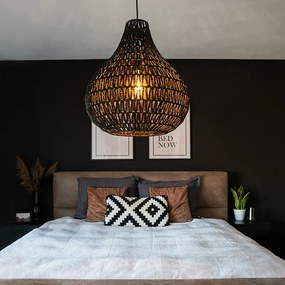 Candeeiro de suspensão retro preto 45 cm - Lina Drop