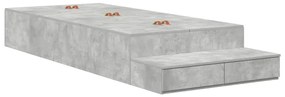 Cama de Armazenamento Cinza Concreto 90x190 cm