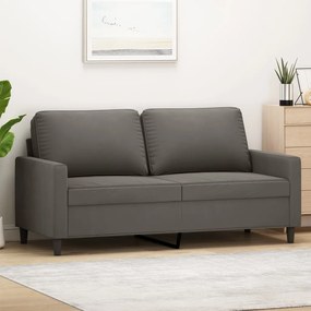 vidaXL Sofá de 2 lugares 140 cm veludo cinza-escuro