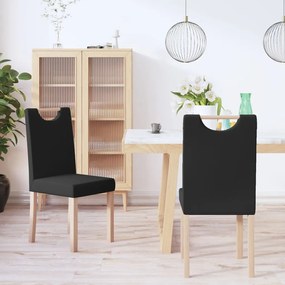 vidaXL Cadeiras de jantar 2 pcs tecido preto