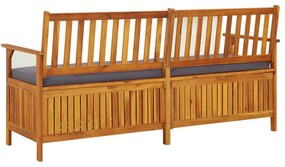 Banco de arrumação c/ almofadão 170 cm madeira de acácia maciça