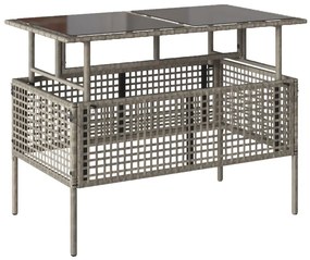 4 pcs conj. sofás jardim c/ almofadões vime PE/vidro