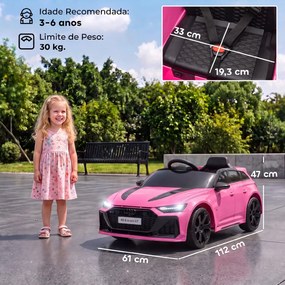 Carro Elétrico Audi RS 6 Avant GT para Crianças 12V com Comando 2,4 G Motor Duplo Arranque Suave e Suspensão