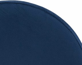 Banco de bar Ponte em veludo e com estrutura branca 38,5 x 60-81 x 38,5 cm Azul