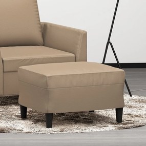 vidaXL Apoio de pés 60x50x41 cm couro artificial cappuccino