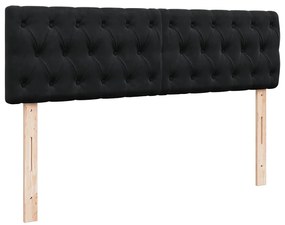 Estrutura de cama otomana com colchão 140x200 cm veludo preto