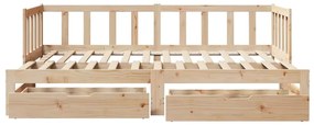Sofá-cama com gavetão e gavetas sem colchão 90x200 cm