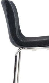 Conjunto de 2 bancos de bar Hoover em tecido e com estrutura cromada 43 x 100 x 48 cm Preto