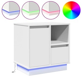 Mesas de cabeceira com LED 2 pcs Branco 50x34,5x50 cm