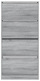 Sapateira c/ 4 gavetas articuladas 80x21x163,5 cm cinza sonoma