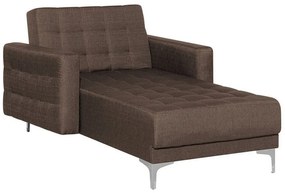 Sofá chaise-longue reclinável em tecido castanho escuro ABERDEEN Beliani