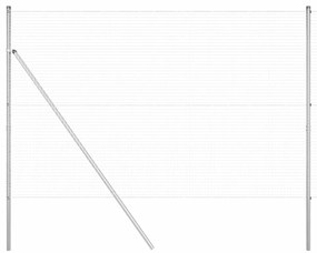 Cerca de Fio Soldado com 7 Postes 1.6x10 m Aço Galvanizado