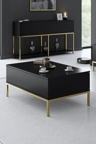 Mesa de Centro Lord – Preto e Dourado – 90x40x60 cm