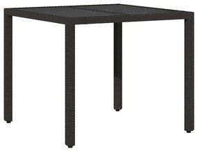 Conjunto de Jantar para Jardim 5 pcs Preto 90 x 90 x 75 cm