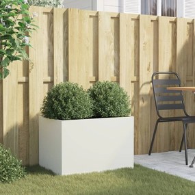 Vaso/floreira 62x40x39 cm aço branco