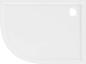 Mexen Flow base de duche semicircular assimétrica slim direita 100 x 80 cm, branco brilhante - 46Q108010R