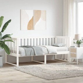 Sofá-cama sem colchão 90x200 cm madeira de pinho maciça branco