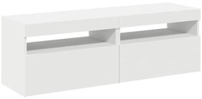 Móveis de TV com luzes LED 2 pcs 60x35x40 cm branco