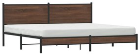 Estrutura cama sem colchão 193x203 cm metal carvalho castanho