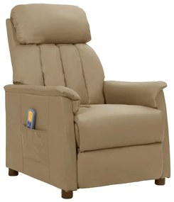 vidaXL Cadeira de massagens couro artificial cappuccino