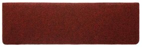 Tapetes de escada 5 pcs 65x21x4 cm agulhado bordô