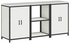 Conjunto de Armazenamento de Cozinha 3 pcs Branco