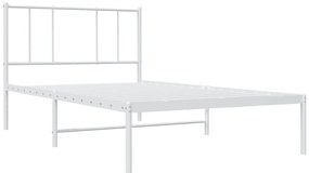 Estrutura de cama com cabeceira 100x200 cm metal branco